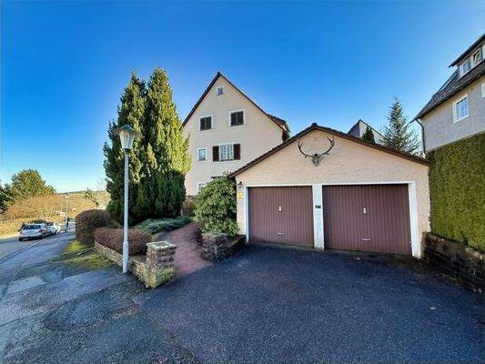 Straßenansicht mit Doppelgarage