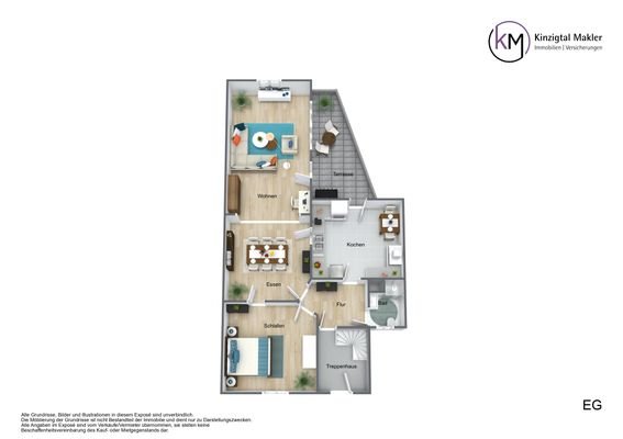 Grundriss - EG - 3D 