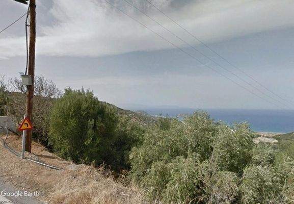 Kreta, Mochlos: Erhöhtes Baugrundstück mit Meerblick in Sfaka zu verkaufen