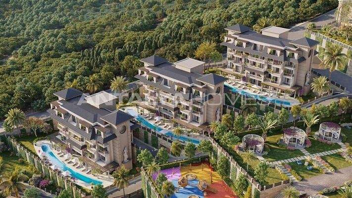 Sea View Apartments in a Luxury Complex in Kargicak Alanya