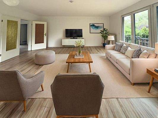 Wohnbereich mit virtueller Einrichtung 