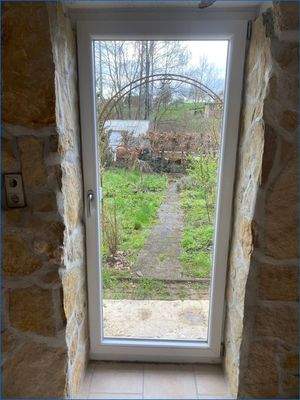 Ausgang Eßzimmer in Garten