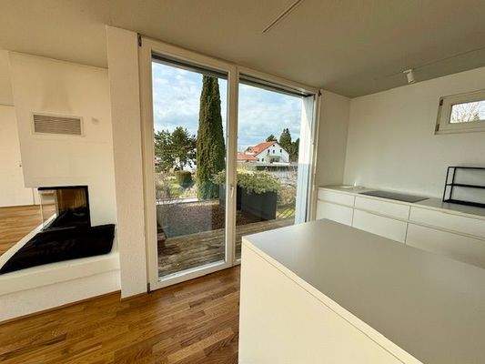 Küchenblick zum Kamin