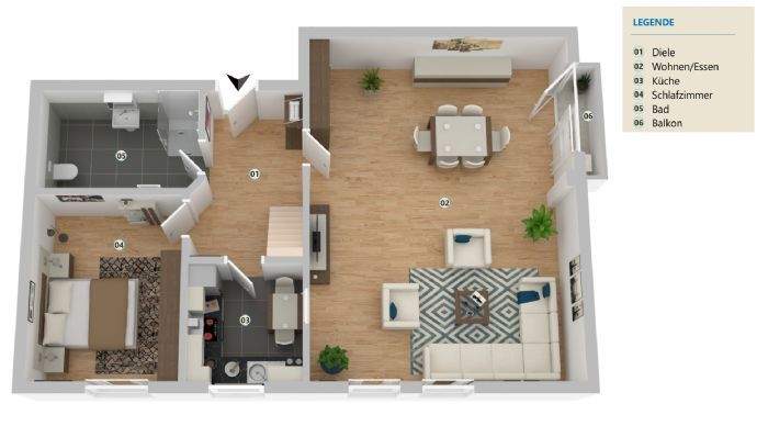 Grundriss 3D 2. Obergeschoss