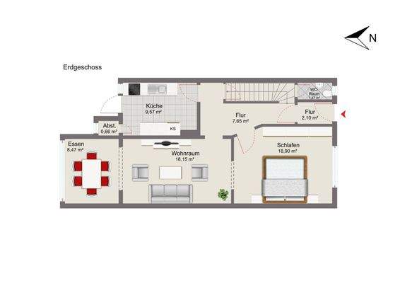 Erdgeschoss mit Musterausstatung
