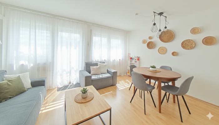 Wohnzimmer virtuell verändert