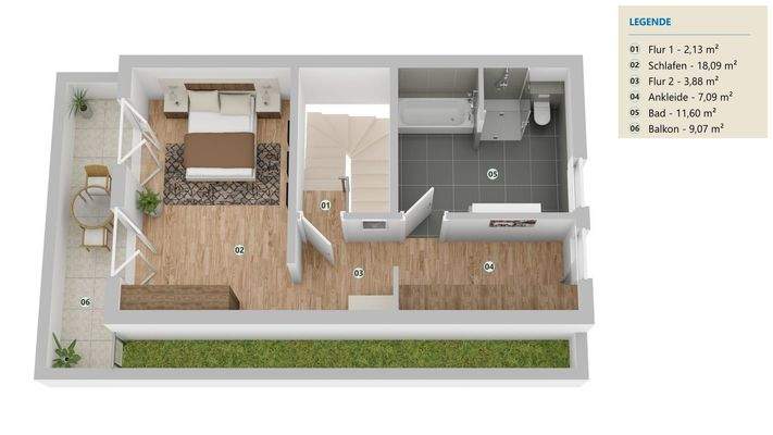 Grundriss Staffelgeschoss (Abb. ähnlich)