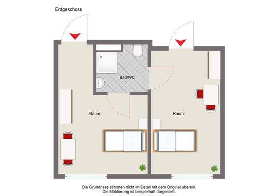 Grundriss Doppel-Pflegeappartement