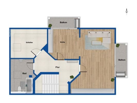 Dachgeschoss - Apartment