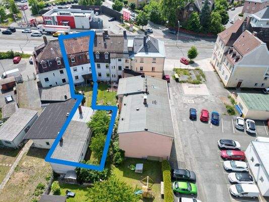 Hinteransicht markiert