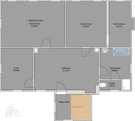 Grundriss Obergeschoss Hauptgebäude