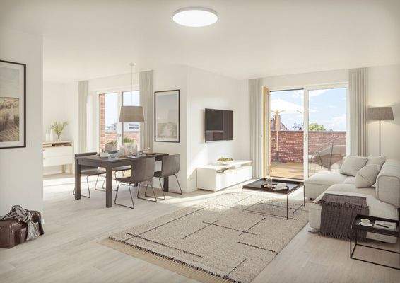 Wohn und Essbereich in Wohnung Nr.8