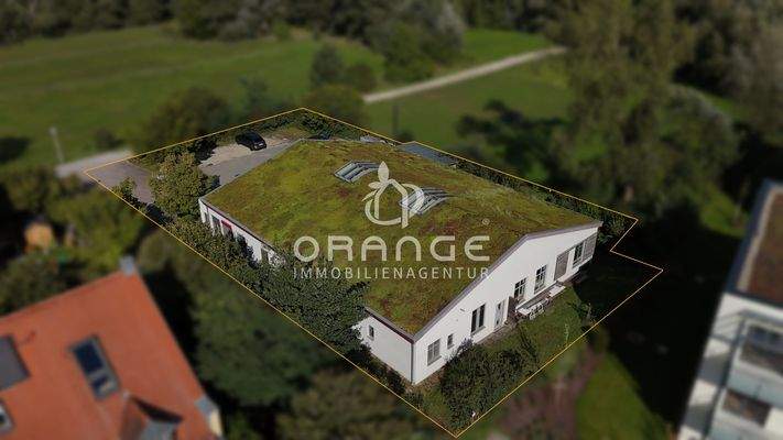 Drohnenaufnahme – Rückansicht des Gebäudes