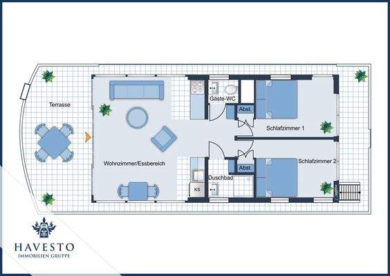 Grundriss EG - kleineres Hausboot