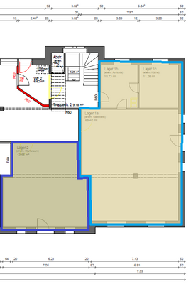 Grundrisse EG (Lager) geschnitten