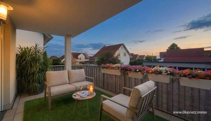 Terrasse am Abend (Visualisierung)