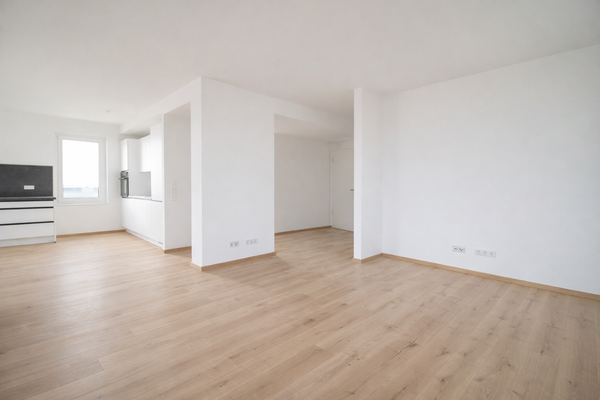 Wohnbereich mit Dachterrasse und Küche