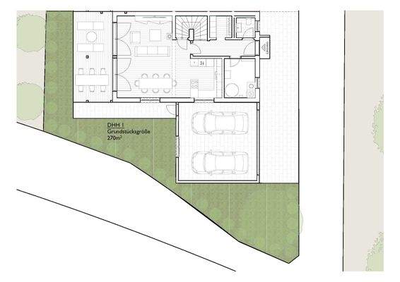Grundriss Doppelhaushälfte Erdgeschoss