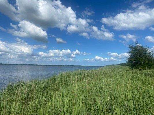 Blick vom Badegrundstück