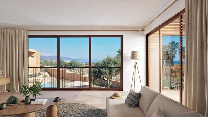 Kreta, Maleme: Neubau - Apartment in Komplex mit e