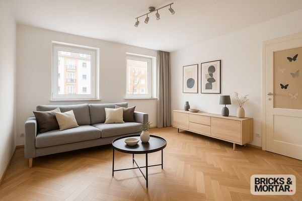 Wohnzimmer - Visualisierung optimiert mit KI