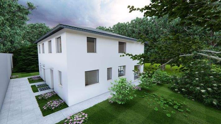 Seitenansicht mit Eingangsbereich