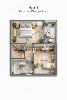 Grundriss Obergeschoss - Haus II