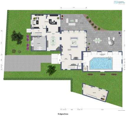 Villa mit Parkgrundstück und Pool in Beaumarais