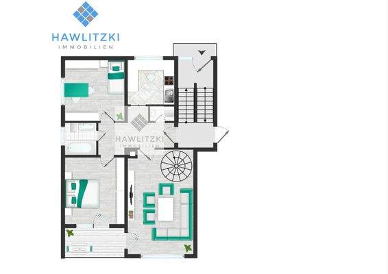 Grundriss OG aktuell mit Wendeltreppe