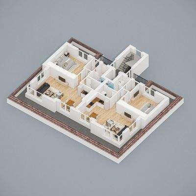 Grundriss Visualisierung 2. Obergeschoss