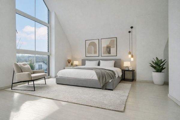 Schlafzimmer Dachgeschoss illustriert 