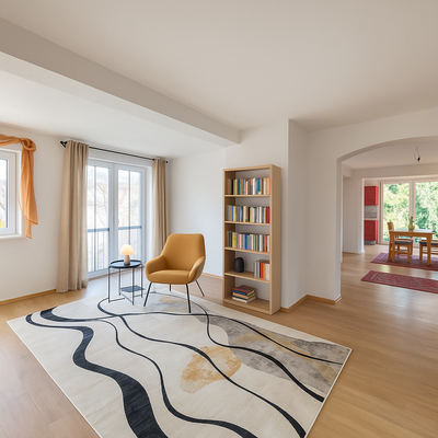 Wohnzimmer mit Zugang zur Terrasse 