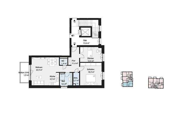 Grundriss Wohnung 14