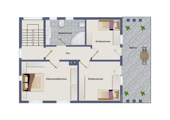 Obergeschoss (Kein Maßstab)