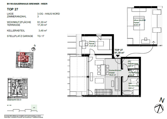 Verfügbare 3 Zimmer Wohnung mit Galerie Top 27