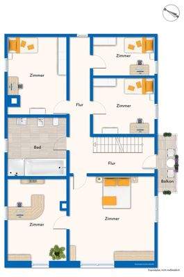 Grundriss vom Obergeschoss