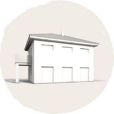 Home 10 Variante zwei Vollgeschoss Walmdach und Balkon-Carportkombination als Beispiel