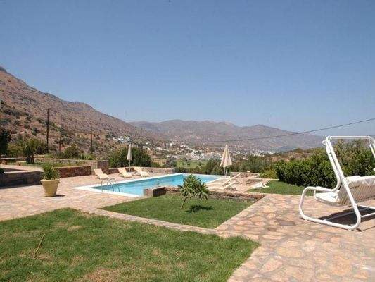 Kreta, Schisma Eloundas: 2-Villen-Anwesen mit Pool und Meerblick in gehobener Gegend zu verkaufen