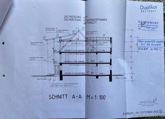 Planung nach Sanierung Schnitt