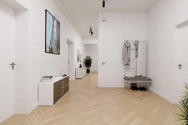 Visualisierung | Diele mit hochwertigem Fischgrät-Parkettboden