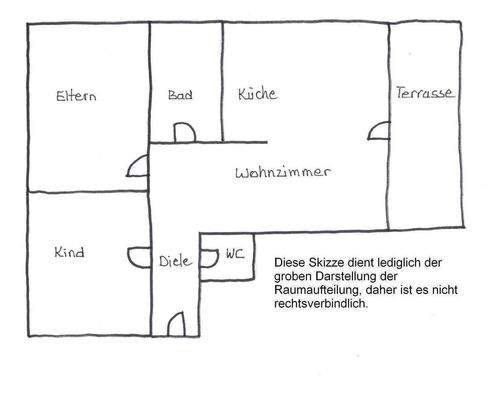 Skizze zur Raumaufteilung