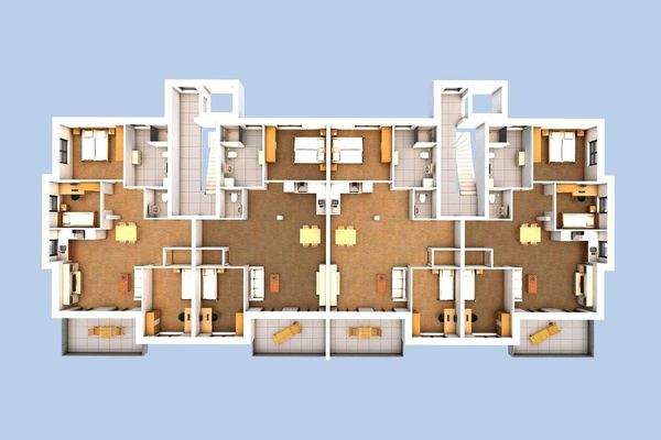 3D Innenansicht 1. Obergeschoss