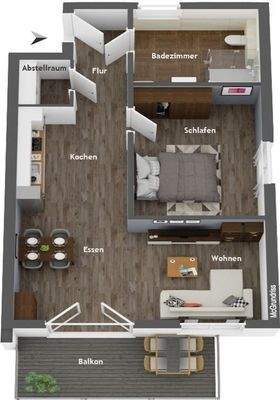 Grundriss mit Raumangaben