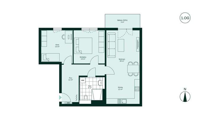 Komfortabler Grundriss