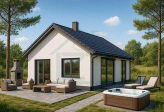 Modernes Haus in Naturlandschaft (1)