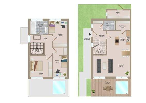 Grundris Obergeschoss    /    Grundriss Erdgeschoss