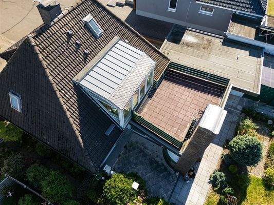 Draufsicht Balkon und Garage