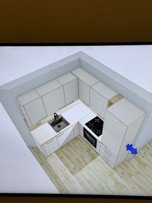 Einbauküche aus Sicht des Illustrators