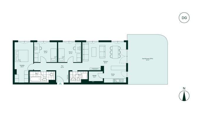 Komfortabler Grundriss