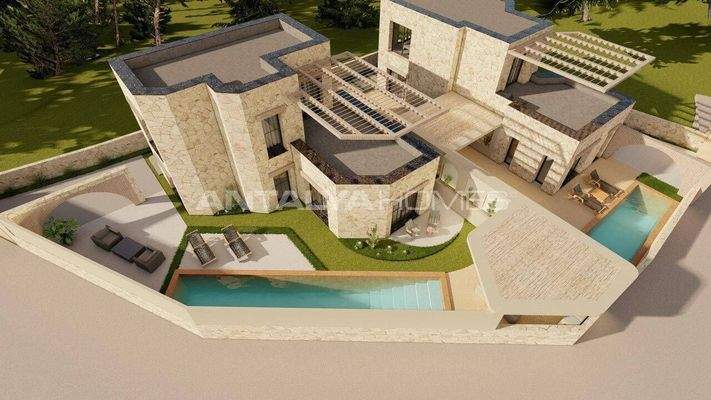 Detached Sea-View Houses with Private Pool in Bodrum Gumusluk